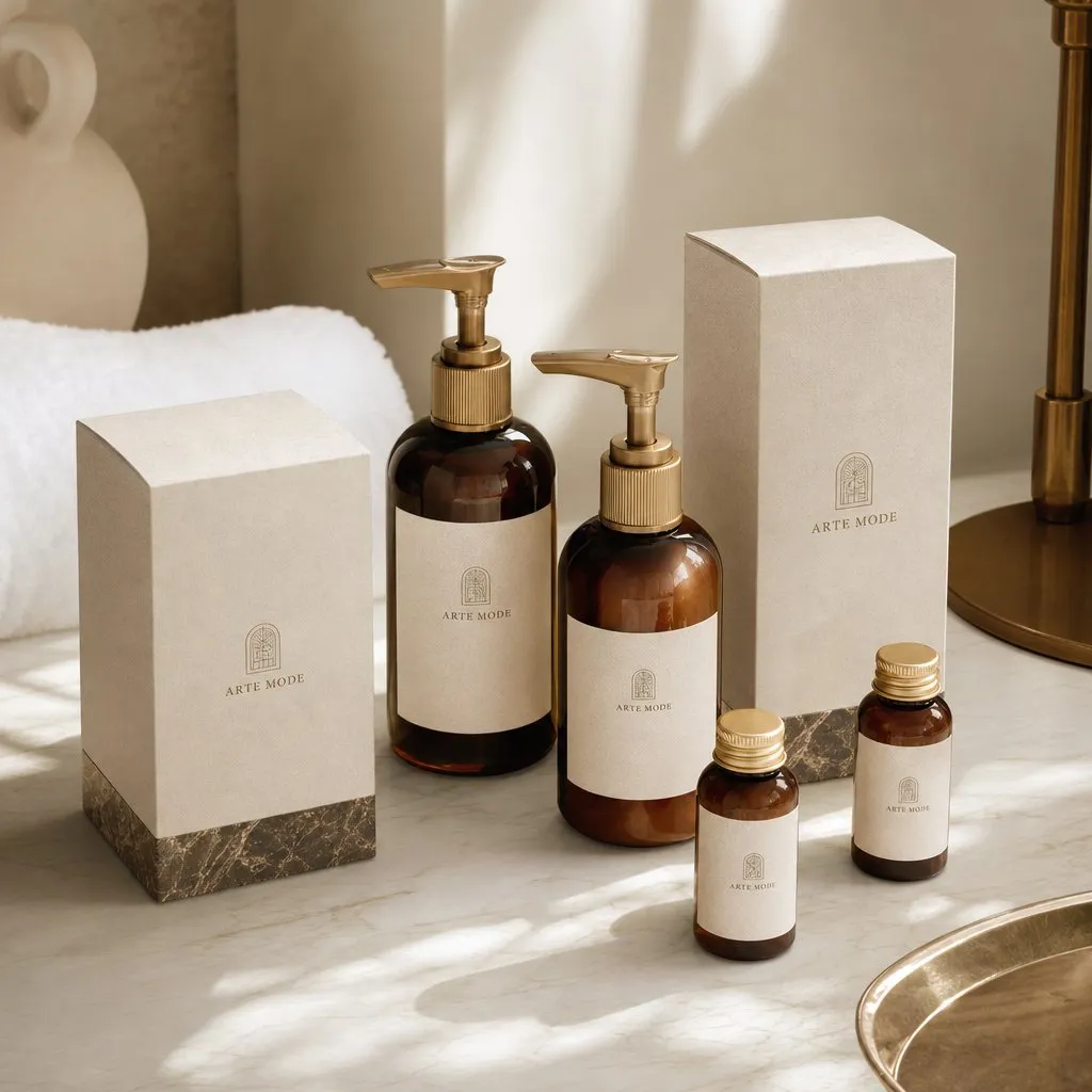Arte Mode Argan Oil Bath Series (35ml & 300ml) — alternate angle showing cap and back of pack