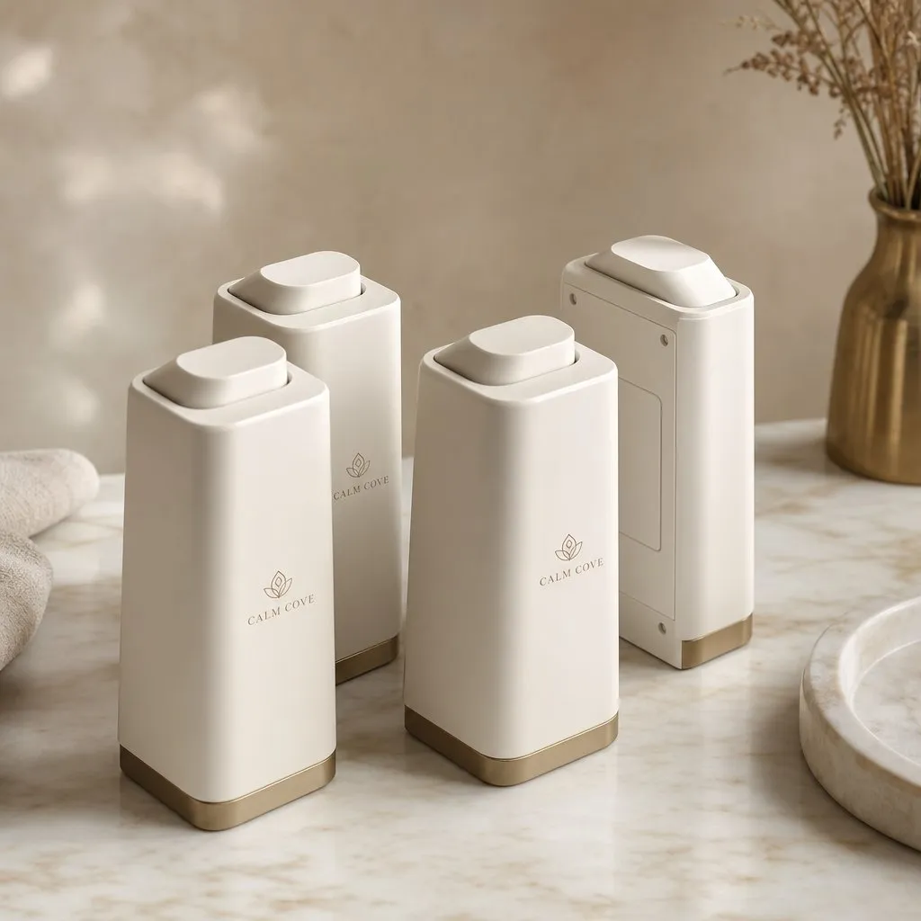 Invisible Bracket Dispenser (Hidden Wall Mount) — alternate angle showing cap and back of pack