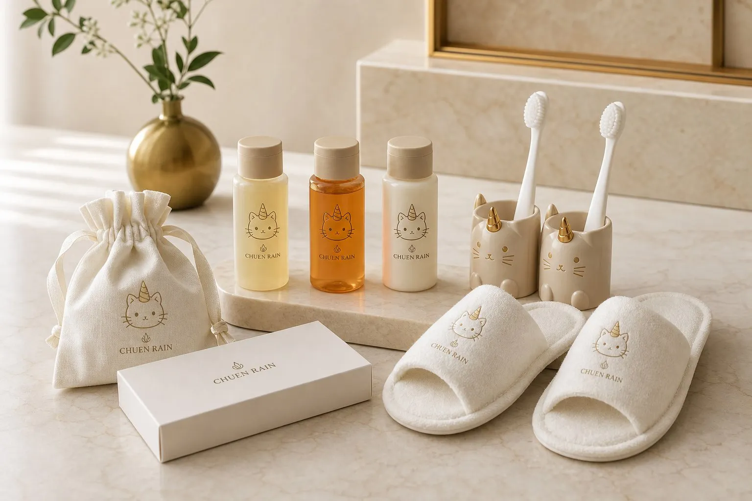 CHUEN RAIN Kids Travel Wash Set — hotel amenities by UMYAN