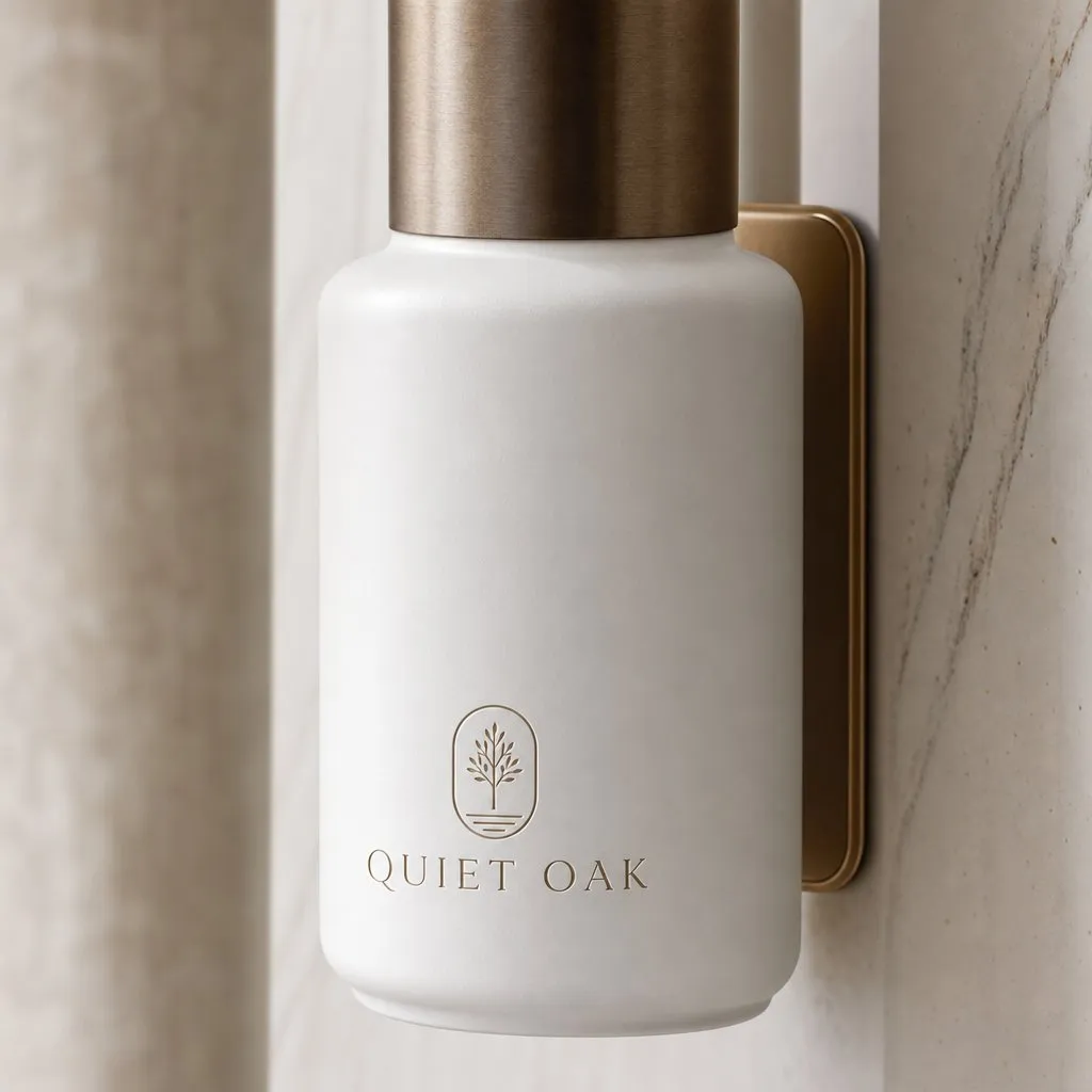 Magnetic Hotel Dispenser (Removable Bottle) — close-up of material and label detail