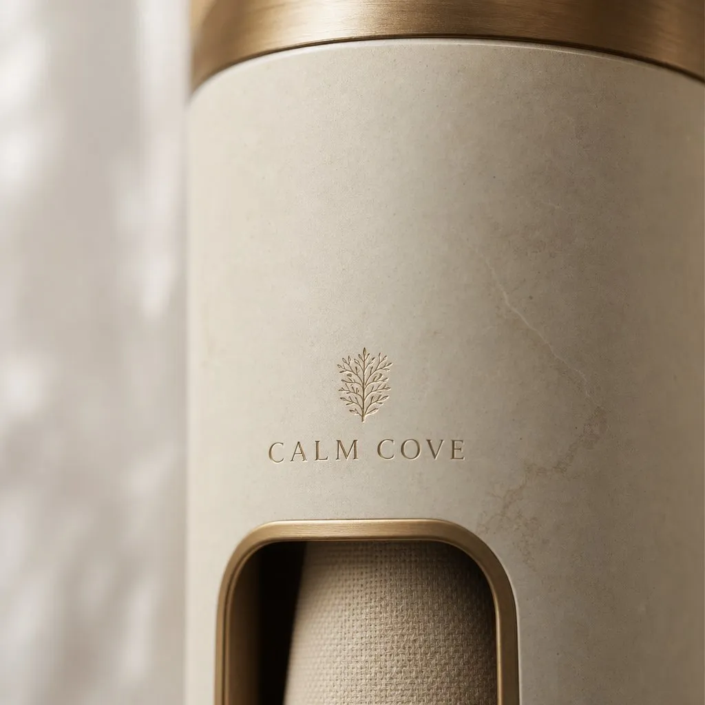 Invisible Bracket Dispenser (Hidden Wall Mount) — close-up of material and label detail