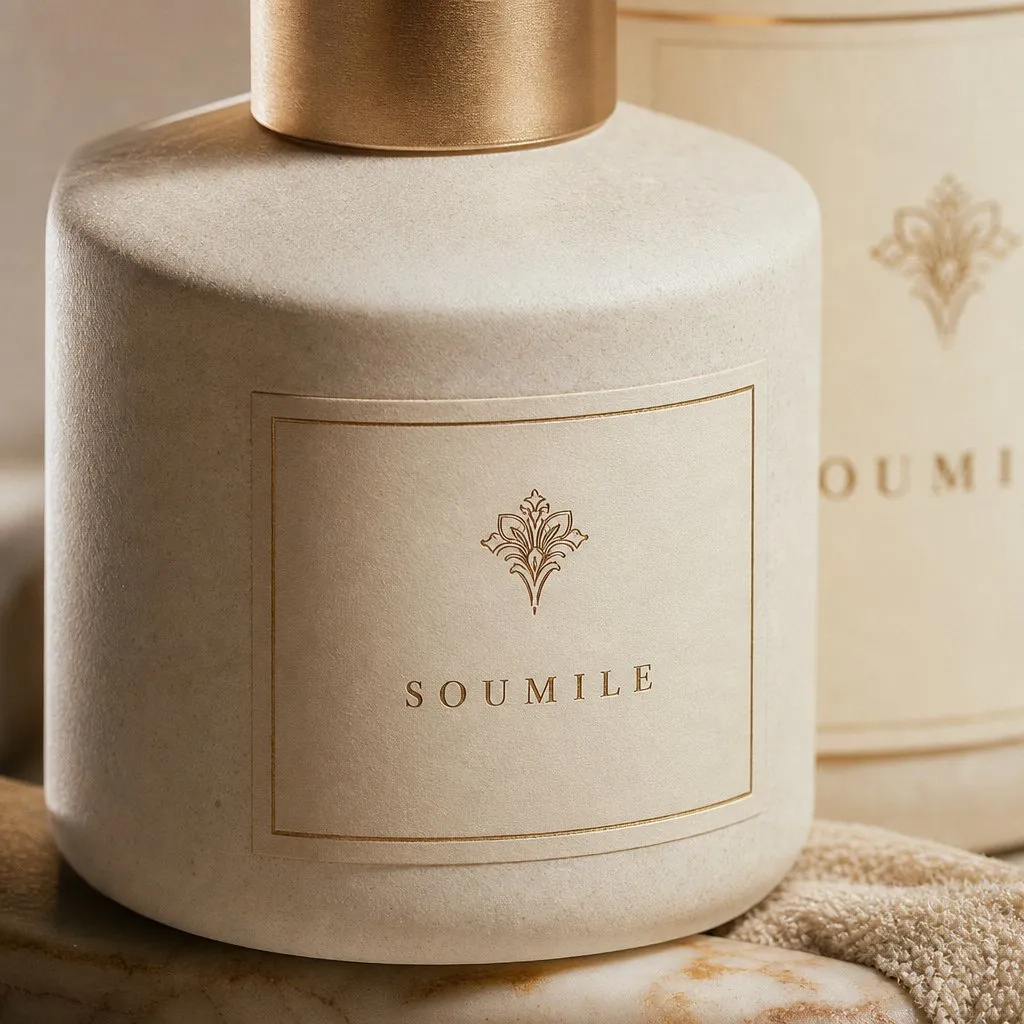SOUMILE Coco Bath Series (35ml / 300ml / 500ml) — close-up of material and label detail