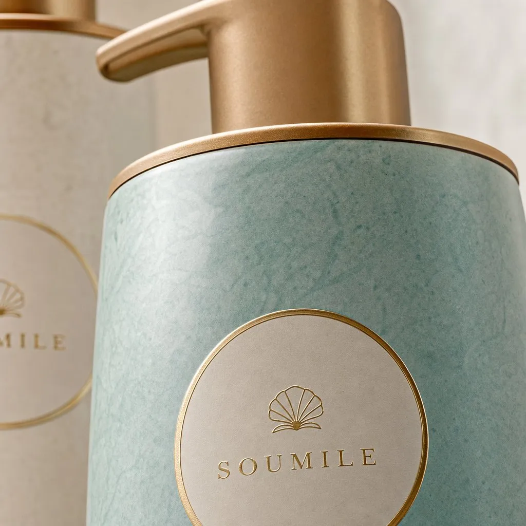 SOUMILE Azure Citrus Series (300ml, Snap-Lock Caps) — close-up of material and label detail