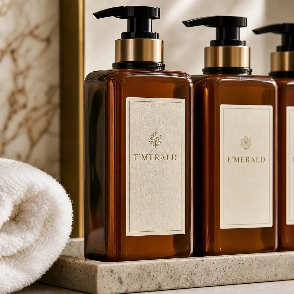 E'MERALD Gardenia Bath Series — Silent Fields (500ml) — close-up of material and label detail