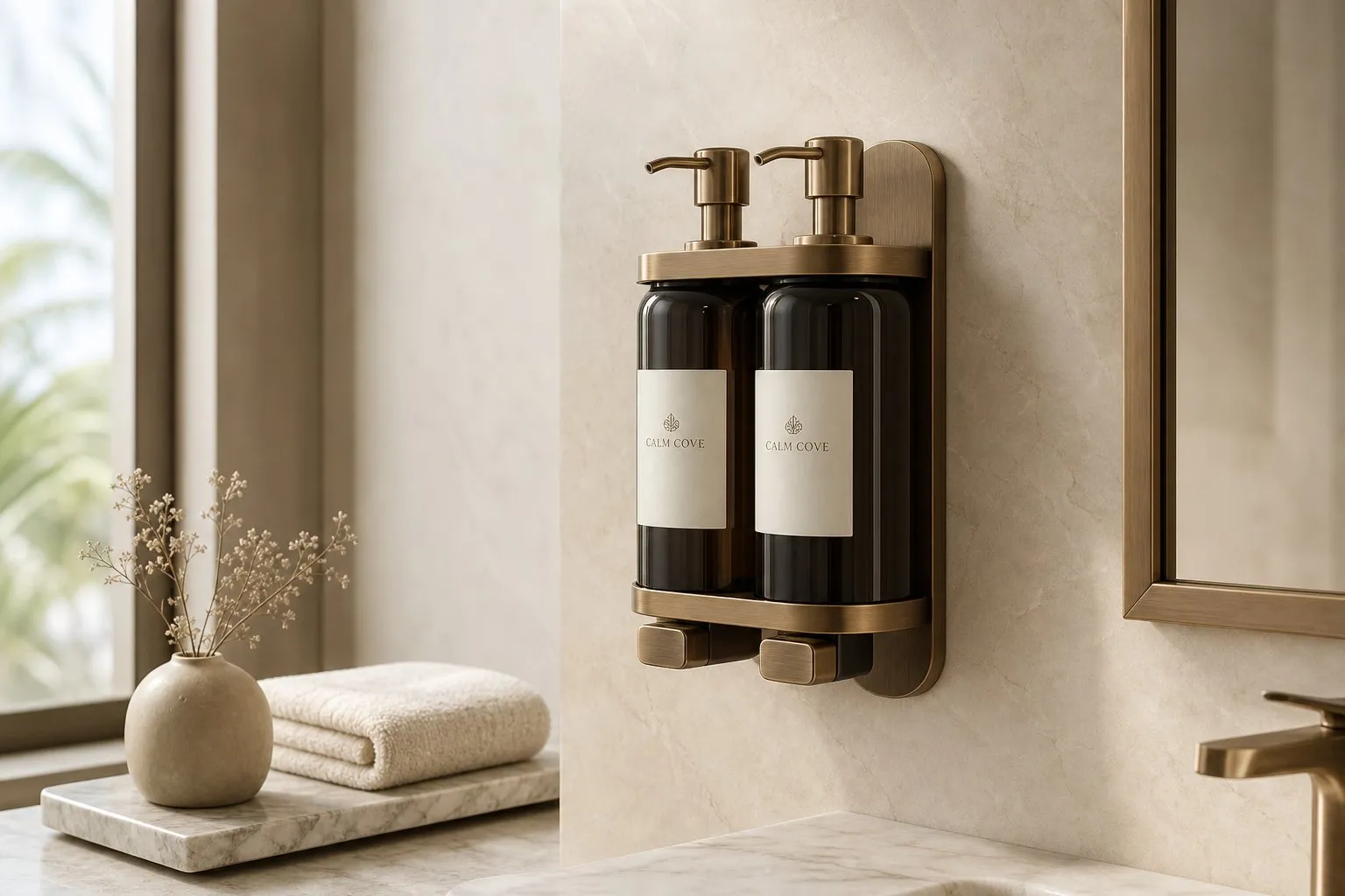Double Wall-Mounted Dispenser — hotel amenities by UMYAN