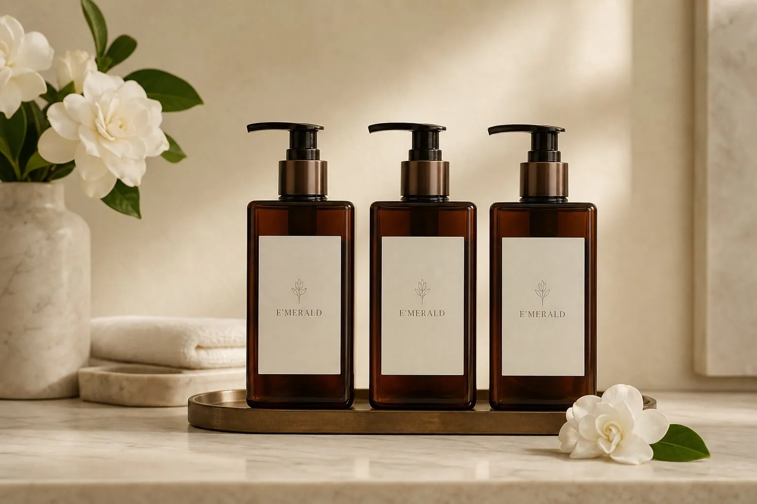 E'MERALD Gardenia Bath Series — Silent Fields (500ml) — hotel amenities by UMYAN