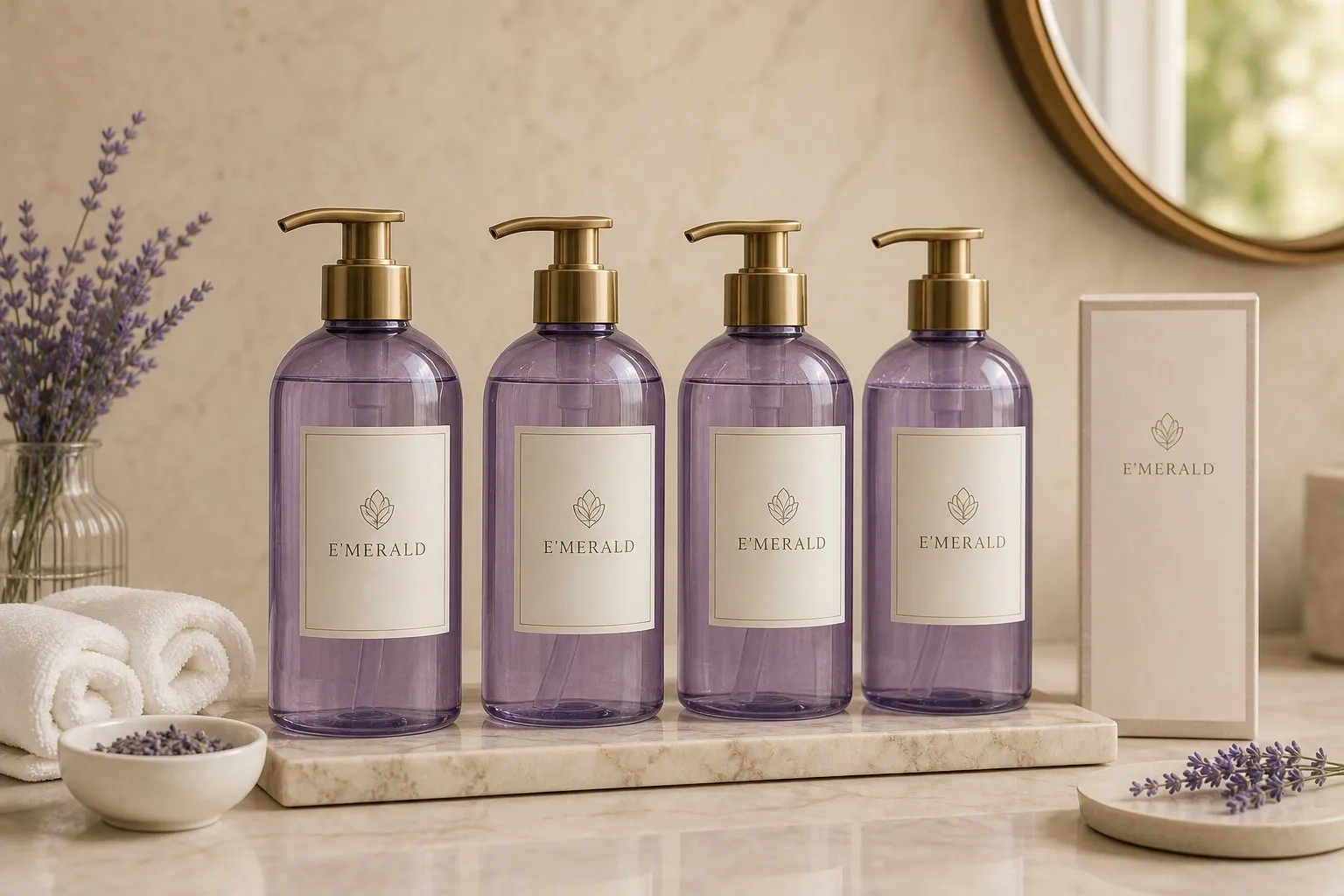 E'MERALD Lavender Fragrance Bath Series (500ml) — hotel amenities by UMYAN