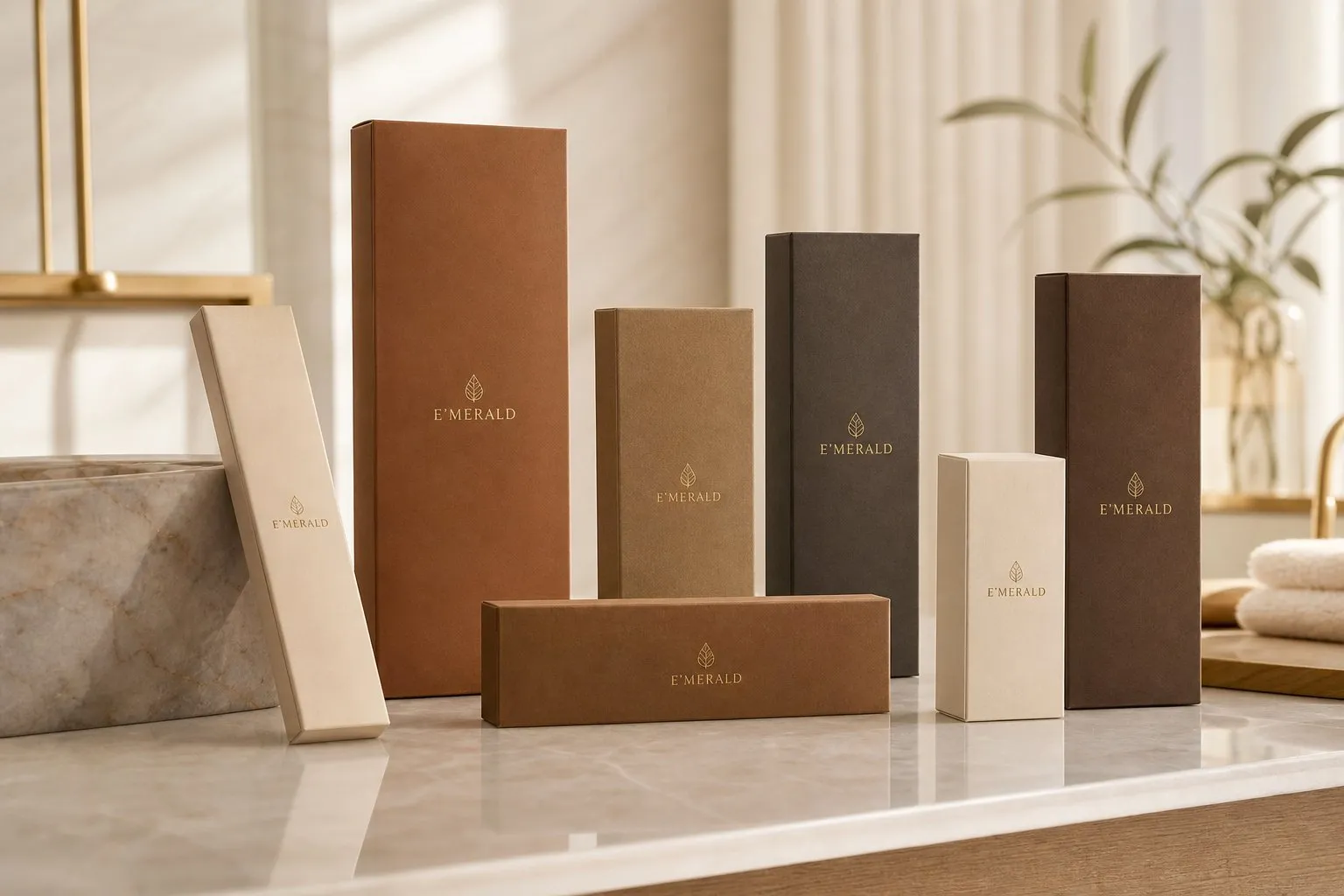 E'MERALD Lumière Terrestre Amenity Kit Series — hotel amenities by UMYAN