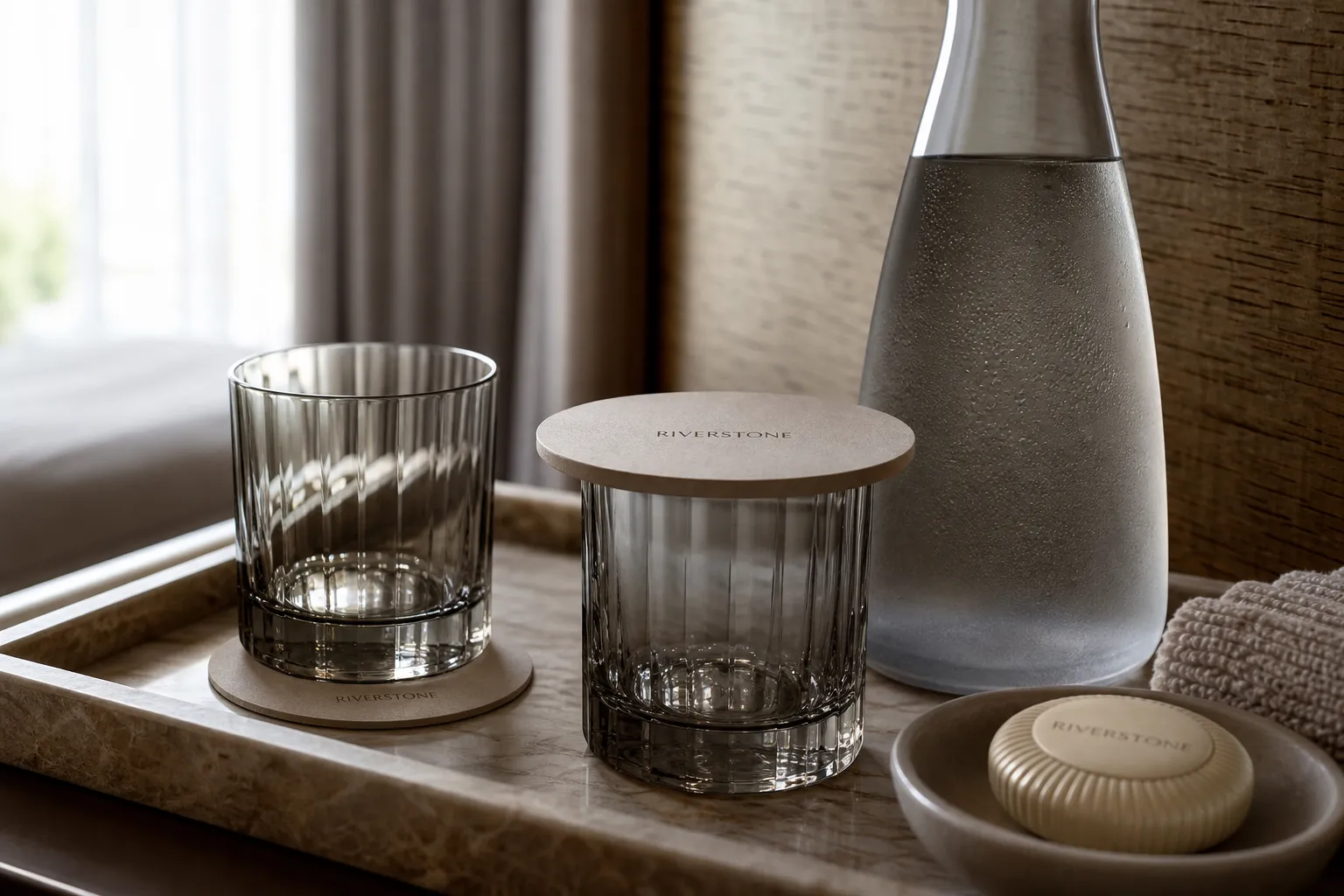 Hotel Coaster and Glass Cover: One Item, Two Jobs