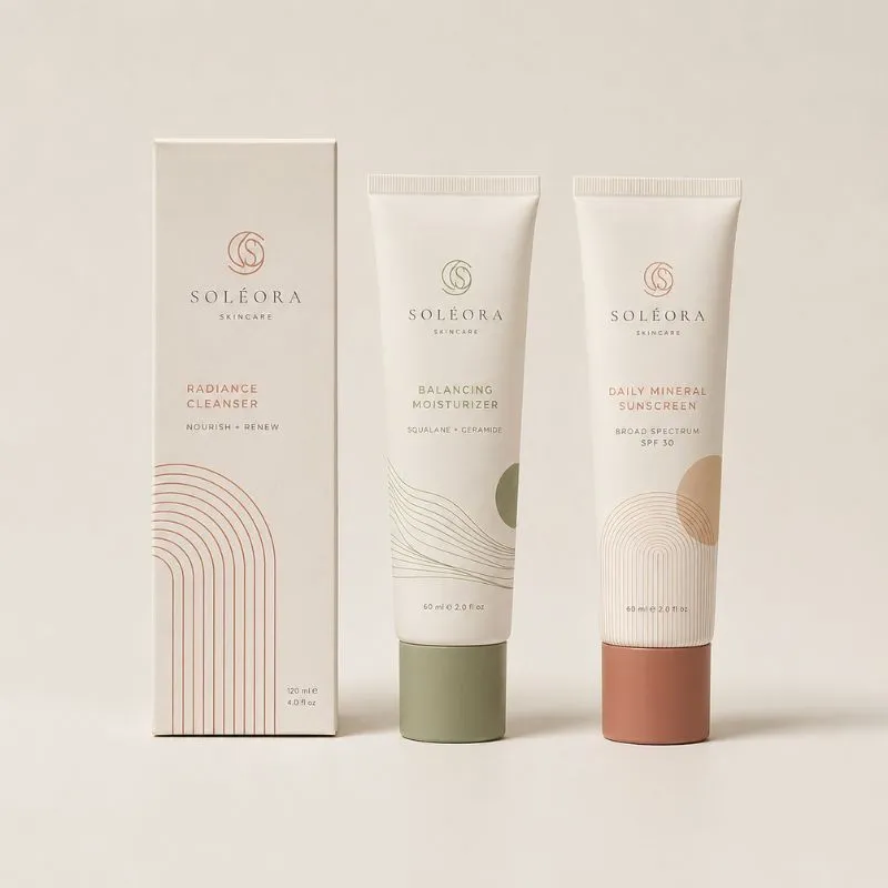 Hotel lotion tubes by UMYAN — 60ml squeeze tubes of body cream and moisturiser with a printed carton, guest bathroom size