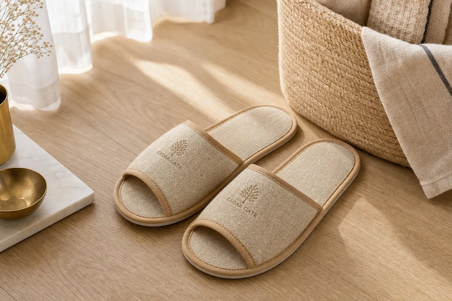 Linen Slippers hotel slippers by UMYAN
