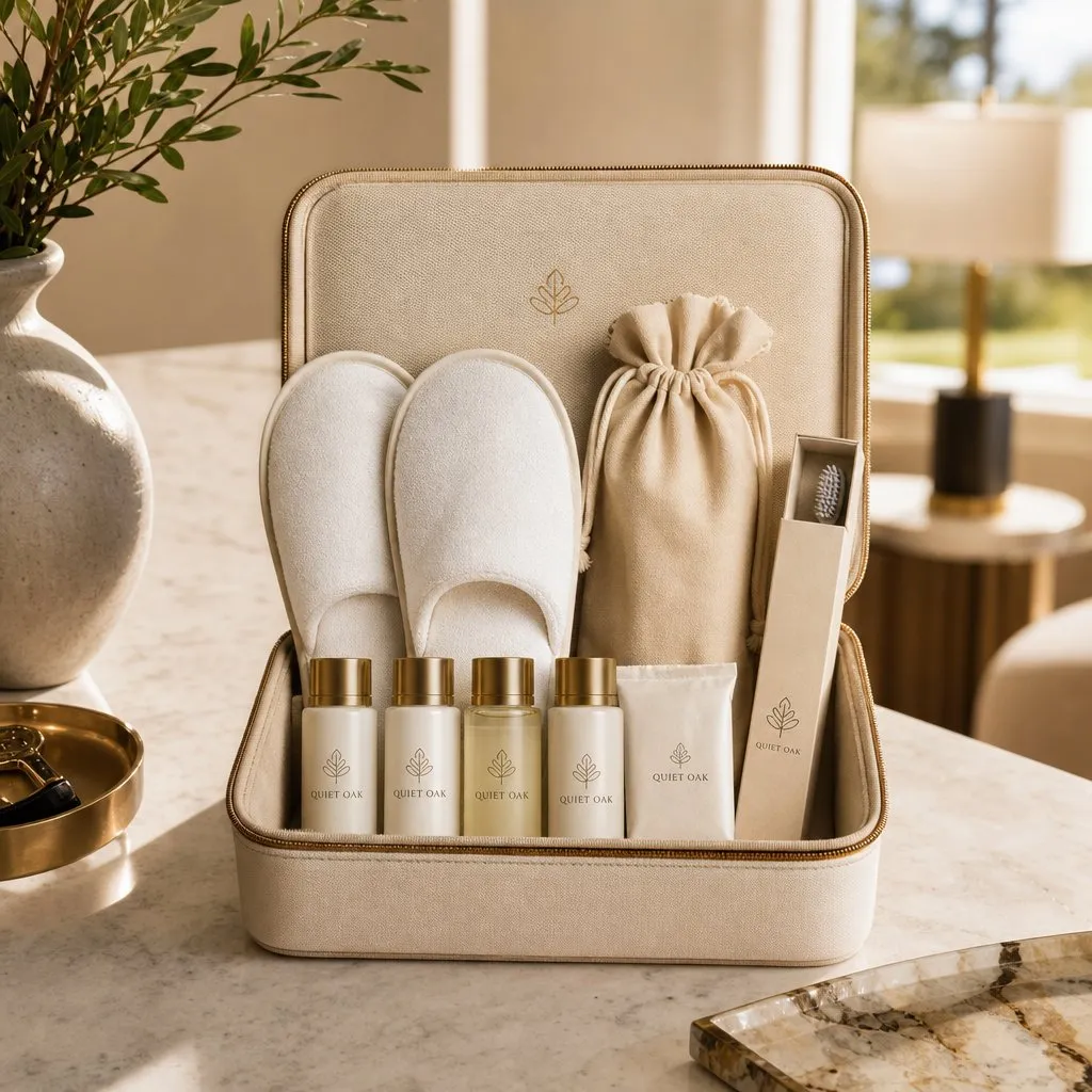 Airbnb Welcome Kit — in use in a hotel guest room setting