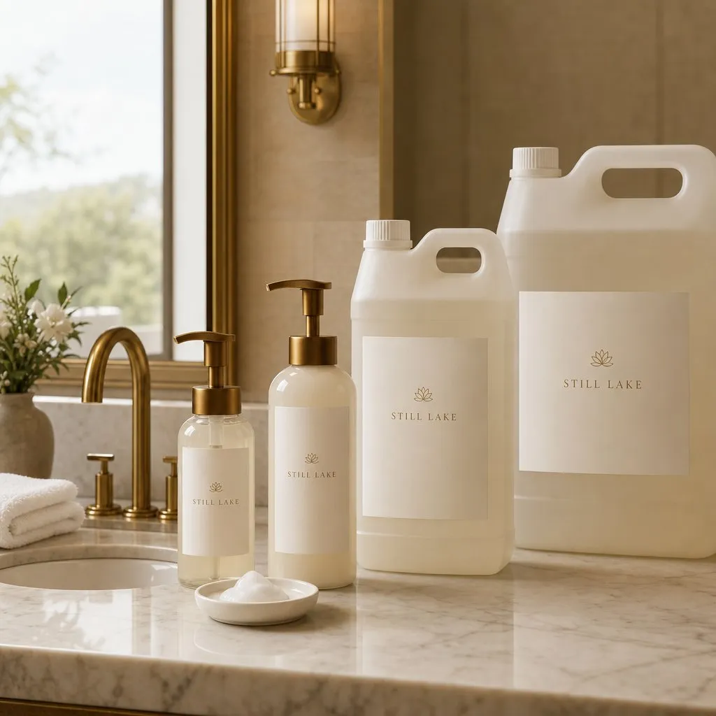 Foaming Hand Wash — in use in a hotel guest room setting