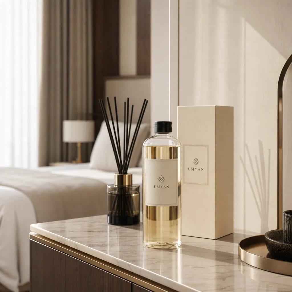 Diffuser Refill (500ml) — in use in a hotel guest room setting
