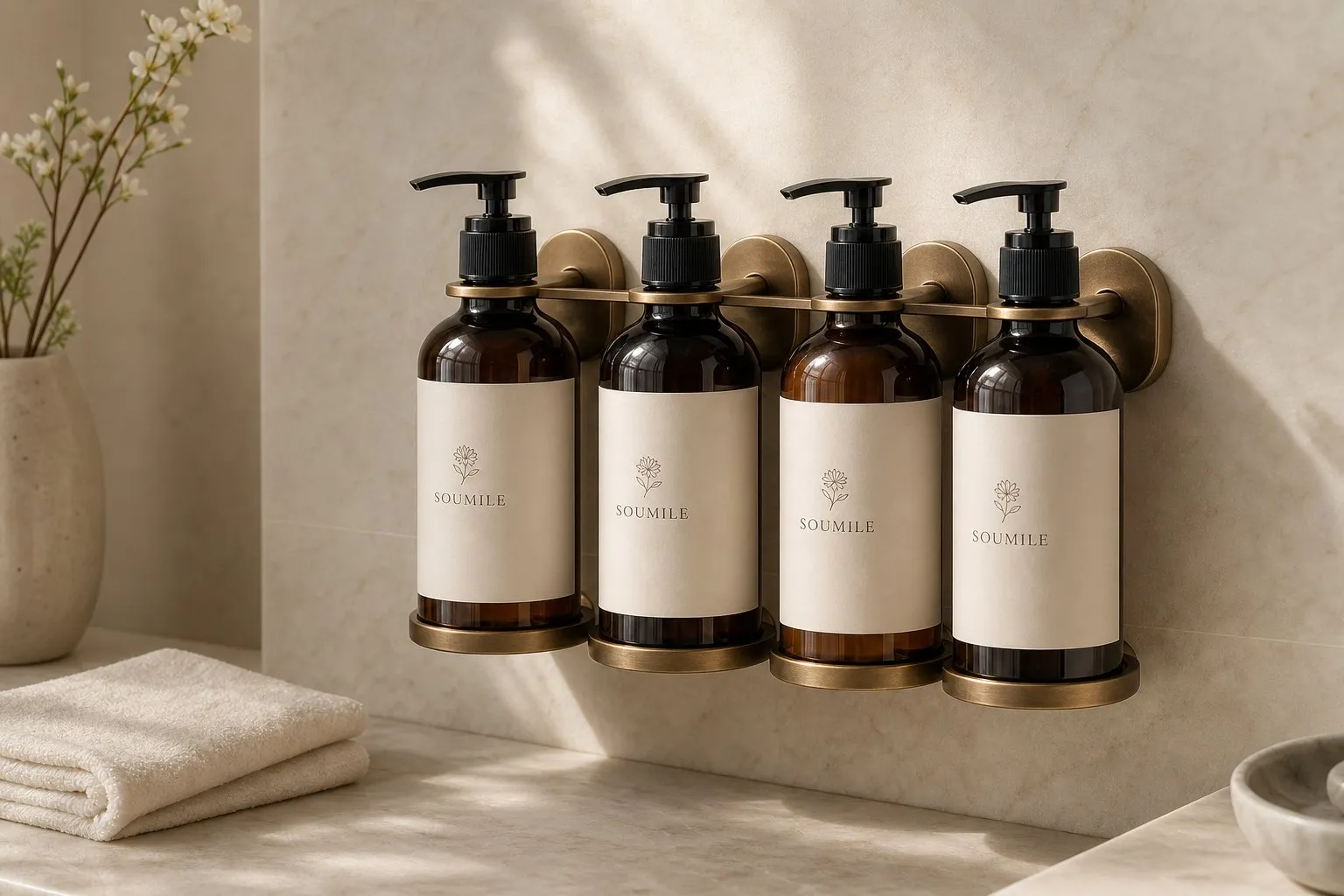 SOUMILE Anti-Theft 380ml Bath Line (Lock Pump) — hotel amenities by UMYAN