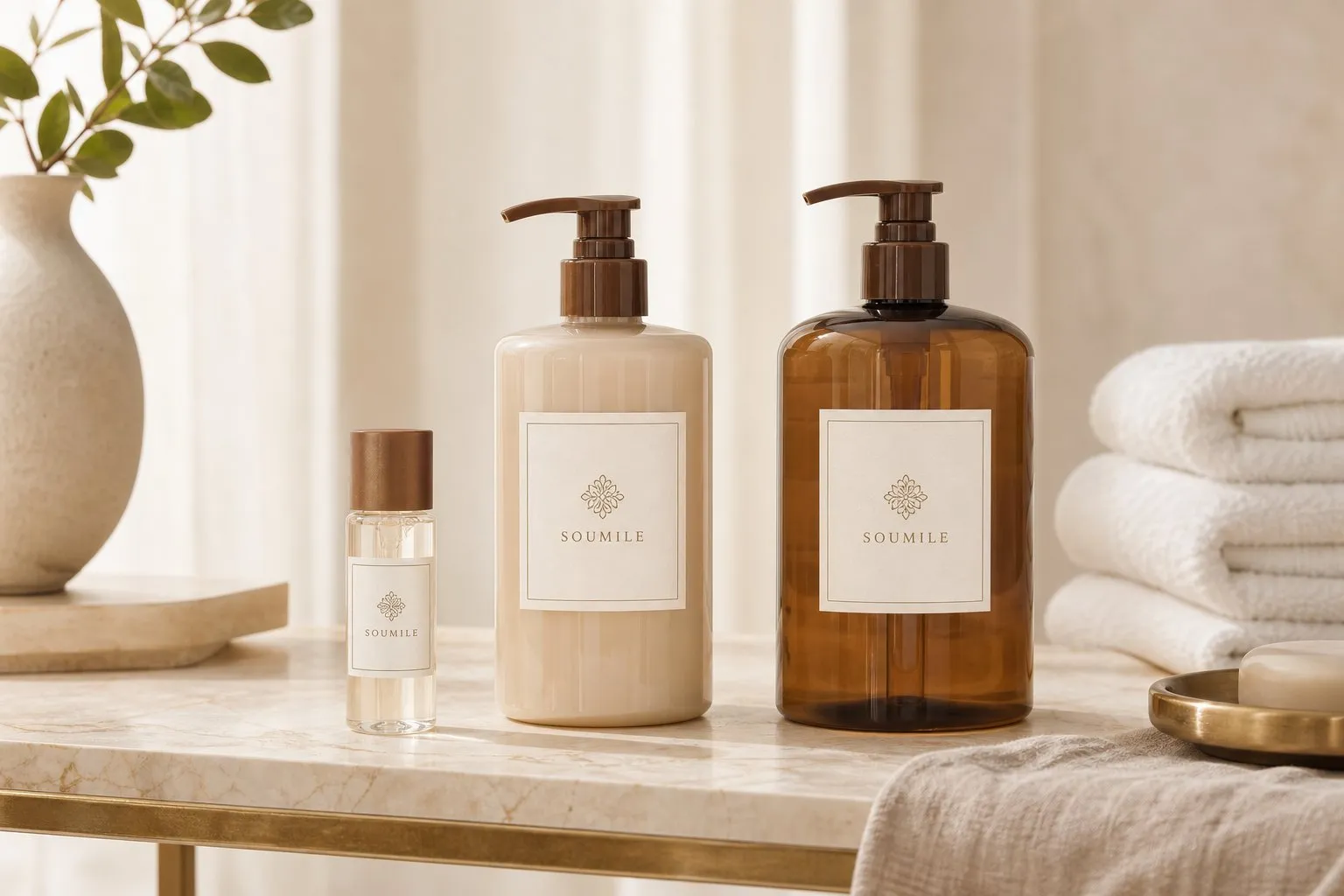 SOUMILE Coco Bath Series (35ml / 300ml / 500ml) — hotel amenities by UMYAN